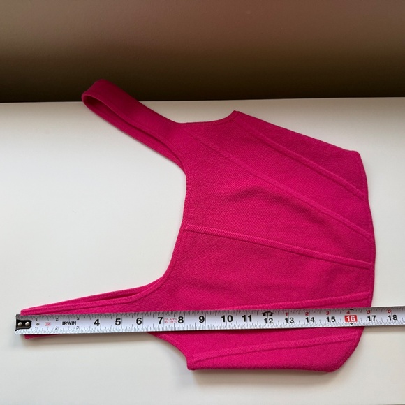 Wilfred Aritzia Natalie Knit Square-Neck Bustier Crop Tank Top Pink Size Medium - Picture 7 of 8